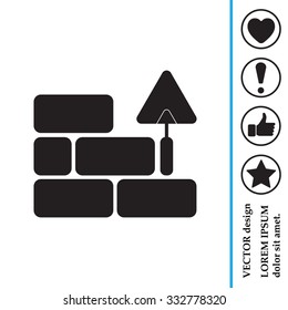 Vector icons brickwork and building trowel