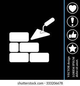 Vector icons brickwork and building trowel