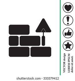 Vector icons brickwork and building trowel