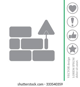 Vector icons brickwork and building trowel