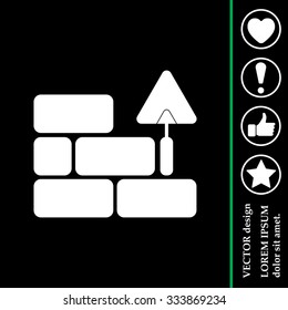 Vector icons brickwork and building trowel