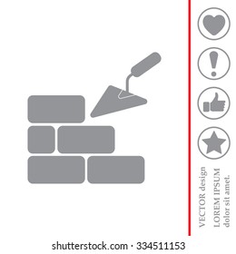 Vector icons brickwork and building trowel