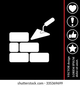 Vector icons brickwork and building trowel