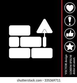 Vector icons brickwork and building trowel
