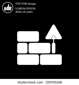 Vector icons brickwork and building trowel