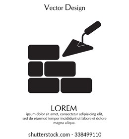 Vector icons brickwork and building trowel