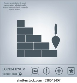 Vector icons brickwork and building trowel