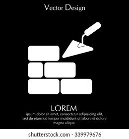 Vector icons brickwork and building trowel