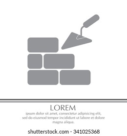 Vector icons brickwork and building trowel