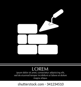 Vector icons brickwork and building trowel