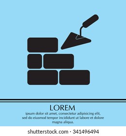 Vector icons brickwork and building trowel