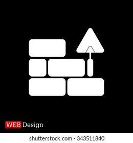 Vector icons brickwork and building trowel
