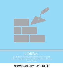 Vector icons brickwork and building trowel