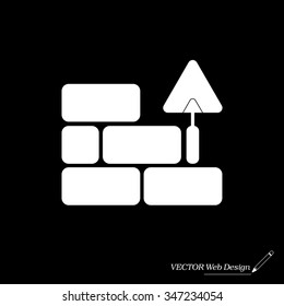 Vector icons brickwork and building trowel