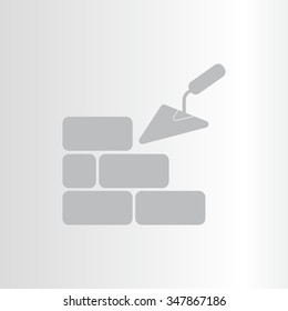 Vector icons brickwork and building trowel