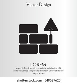 Vector icons brickwork and building trowel