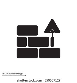 Vector icons brickwork and building trowel