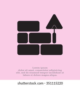 Vector icons brickwork and building trowel