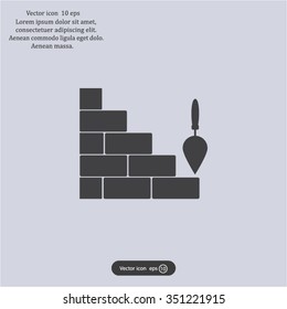 Vector icons brickwork and building trowel