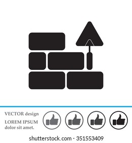 Vector icons brickwork and building trowel