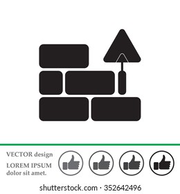 Vector icons brickwork and building trowel
