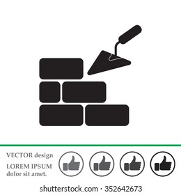 Vector icons brickwork and building trowel