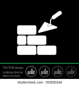 Vector icons brickwork and building trowel