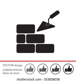 Vector icons brickwork and building trowel