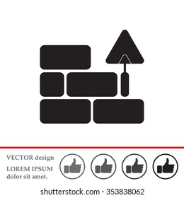 Vector icons brickwork and building trowel