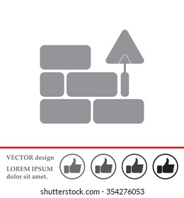 Vector icons brickwork and building trowel