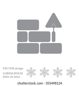 Vector icons brickwork and building trowel