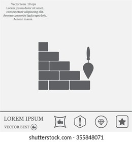 Vector icons brickwork and building trowel