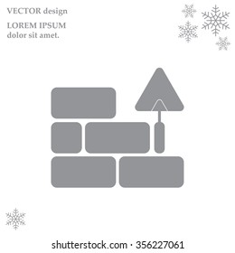 Vector icons brickwork and building trowel