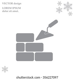 Vector icons brickwork and building trowel