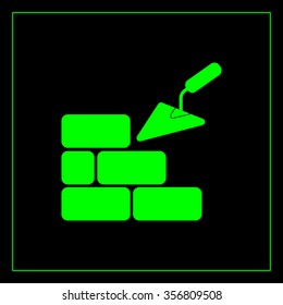 Vector icons brickwork and building trowel
