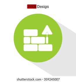 Vector icons brickwork and building trowel