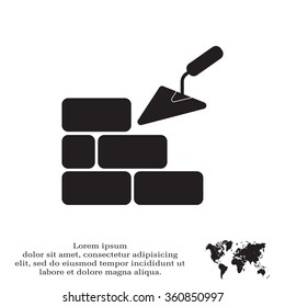 Vector icons brickwork and building trowel
