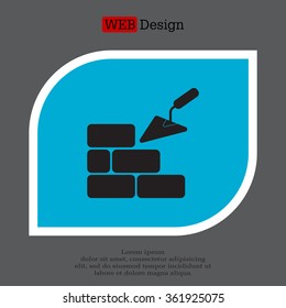 Vector icons brickwork and building trowel
