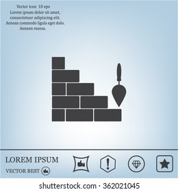 Vector icons brickwork and building trowel