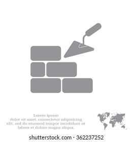 Vector icons brickwork and building trowel