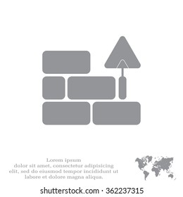 Vector icons brickwork and building trowel