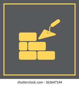 Vector icons brickwork and building trowel