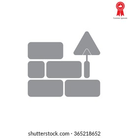 Vector icons brickwork and building trowel