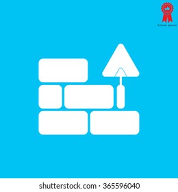 Vector icons brickwork and building trowel