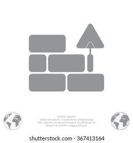 Vector icons brickwork and building trowel