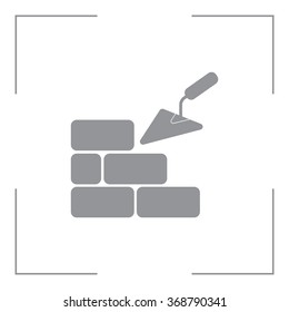 Vector icons brickwork and building trowel