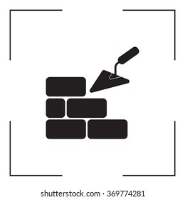 Vector icons brickwork and building trowel