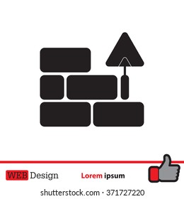 Vector icons brickwork and building trowel