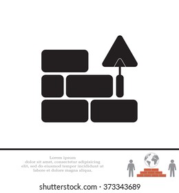 Vector icons brickwork and building trowel