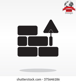 Vector icons brickwork and building trowel